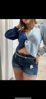 Satin block blouse - Ari Belle Estilos