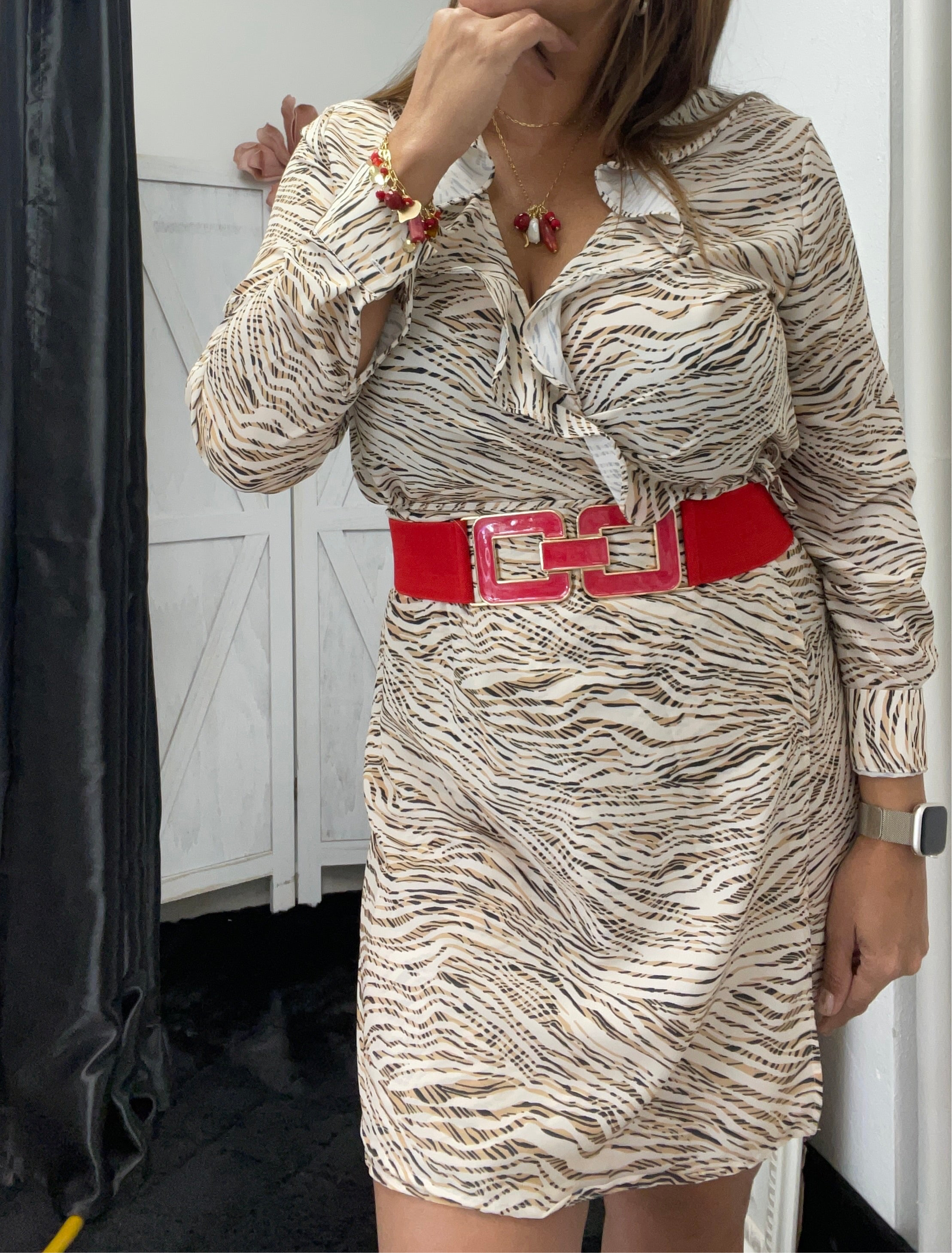 Zebra Ruffle Dress - Ari Belle Estilos