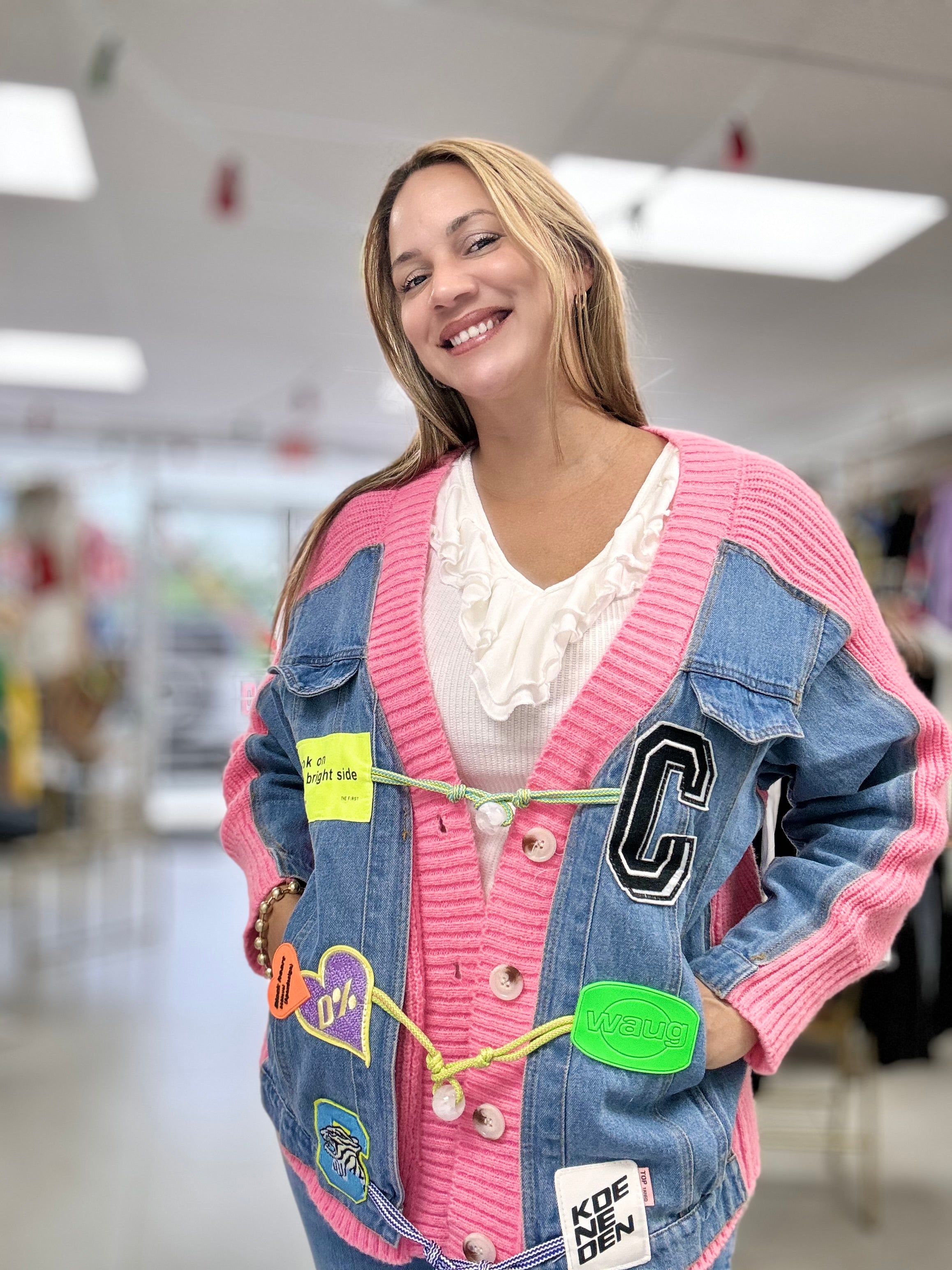 Denim Jacket Patchwork - Ari Belle Estilos