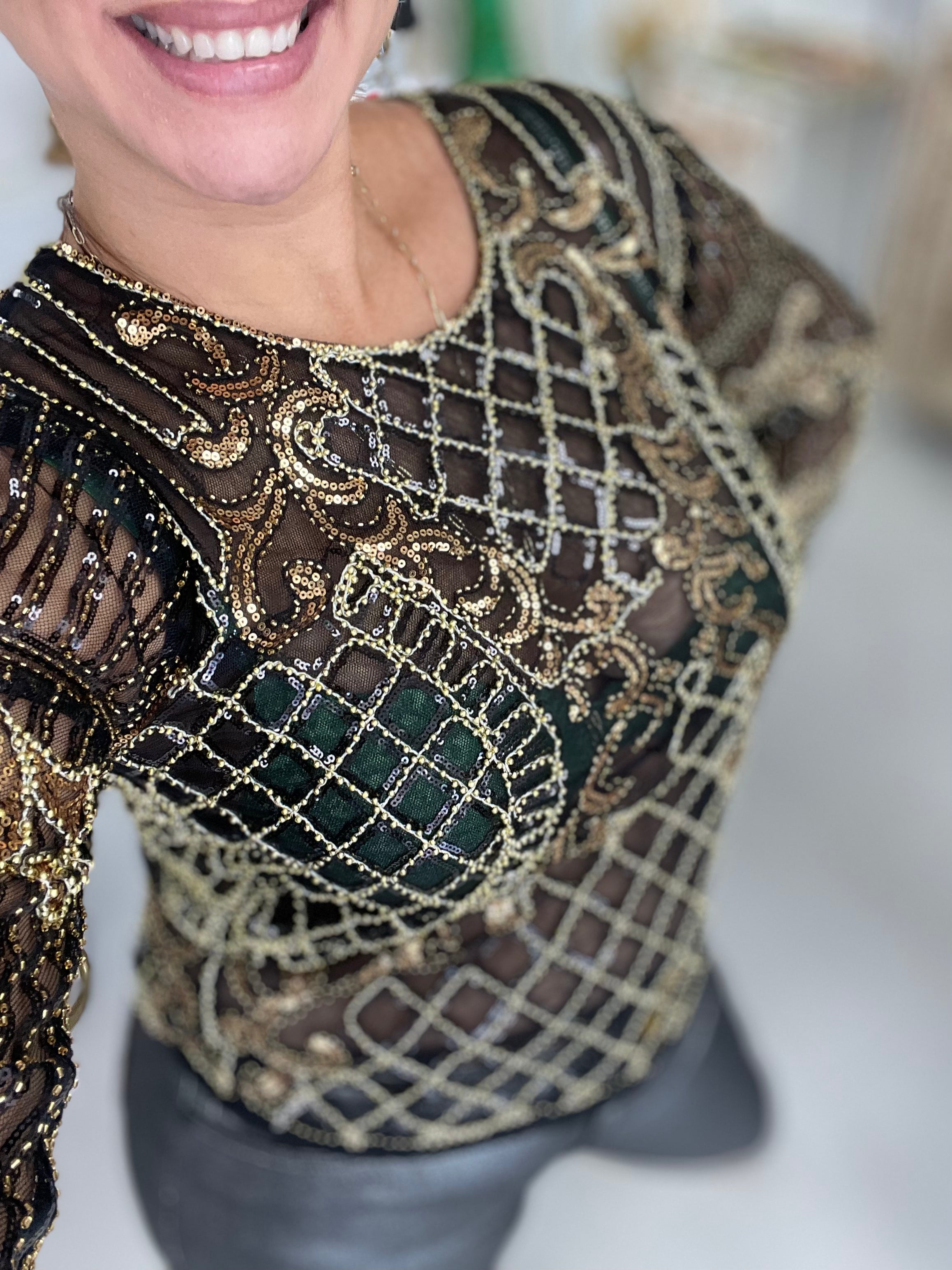 Fashion sequins Top - Ari Belle Estilos