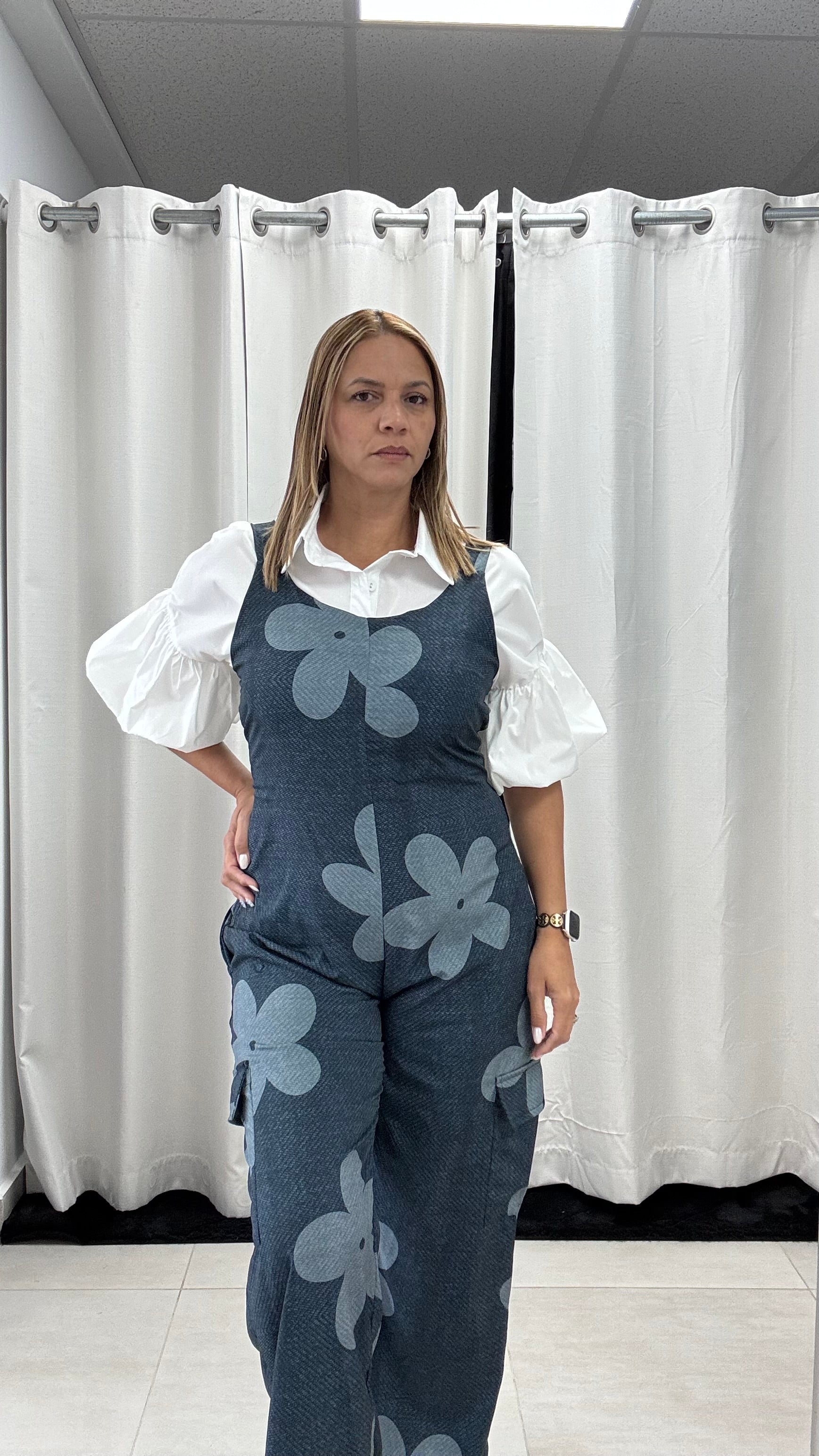 Jlo Cargo Overall Flowers