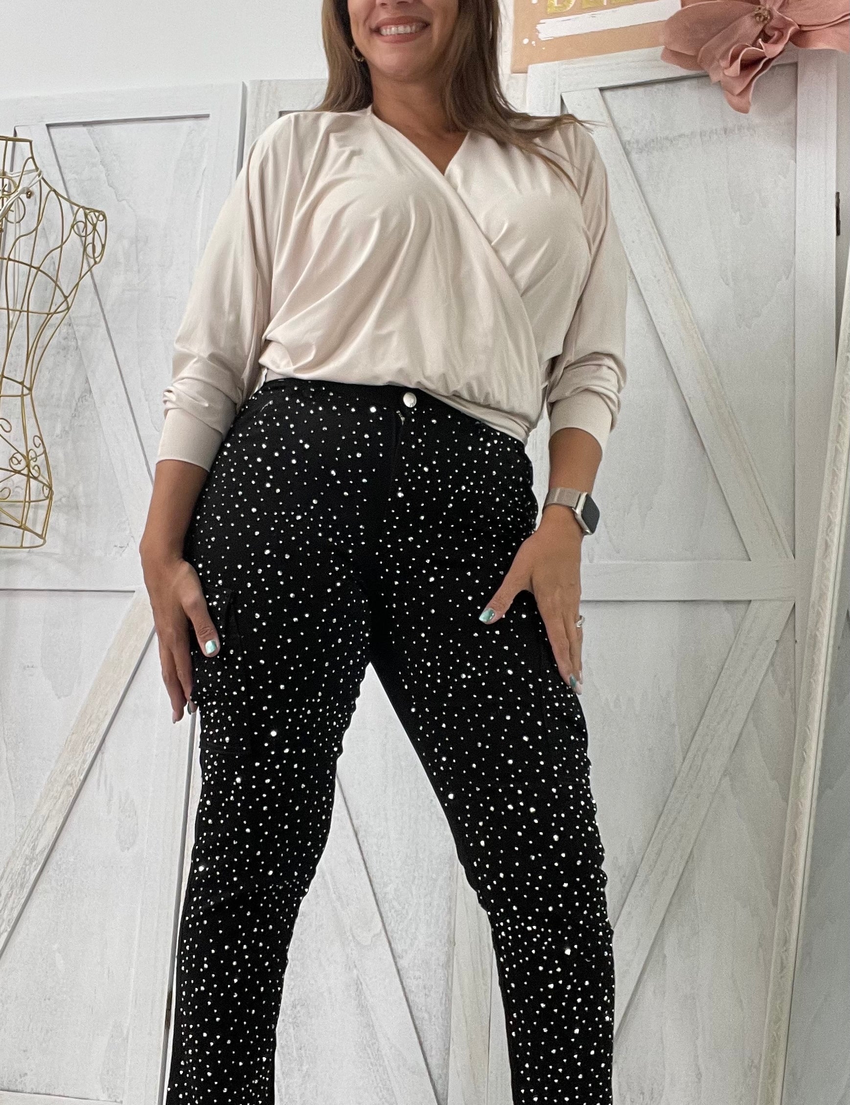 Sparkle Cargo Pant - Ari Belle Estilos