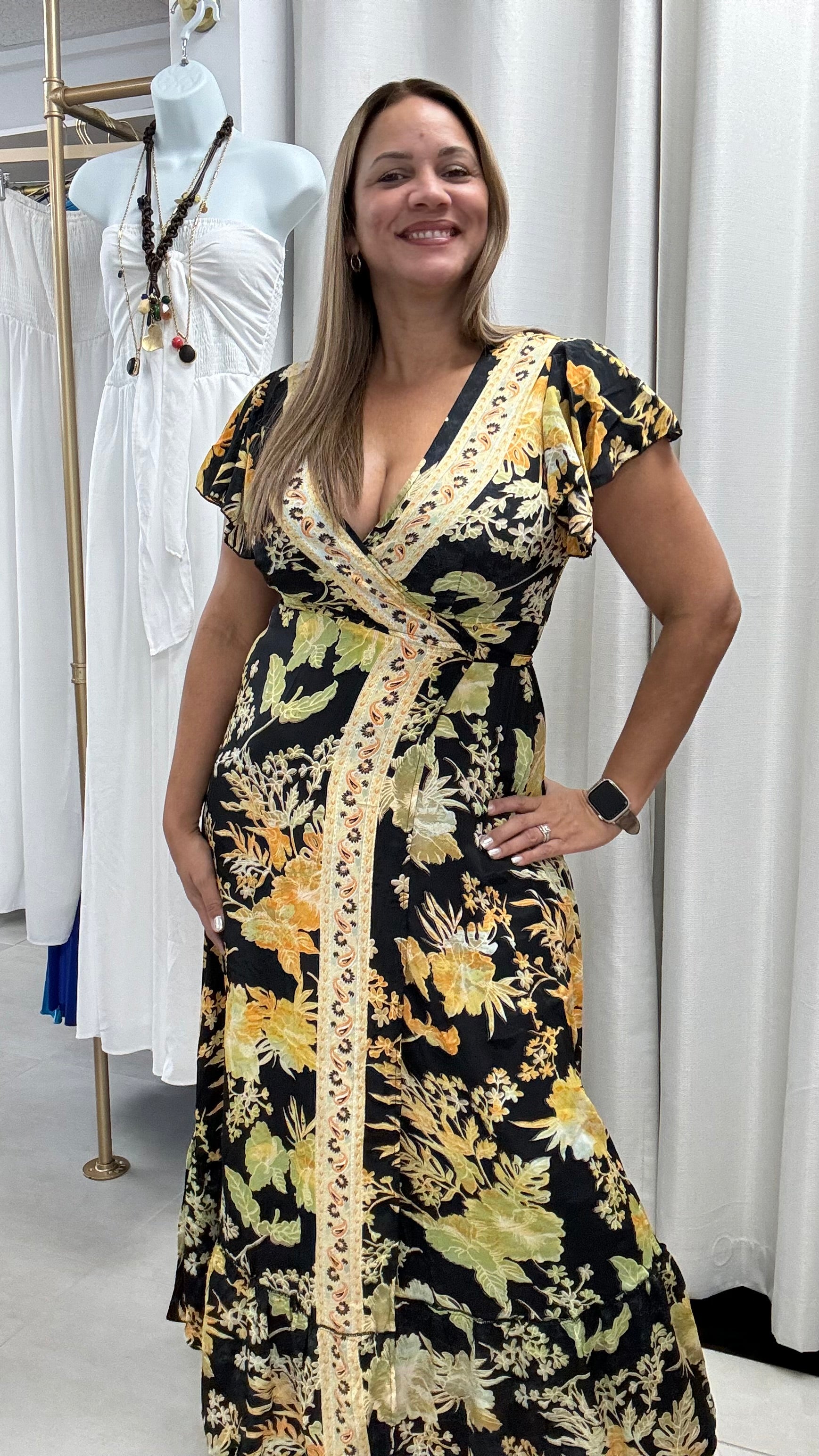 Garden wrap-around dress - Ari Belle Estilos