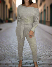 Ruched Ribbed Jumpsuit - Ari Belle Estilos