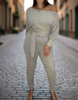 Ruched Ribbed Jumpsuit