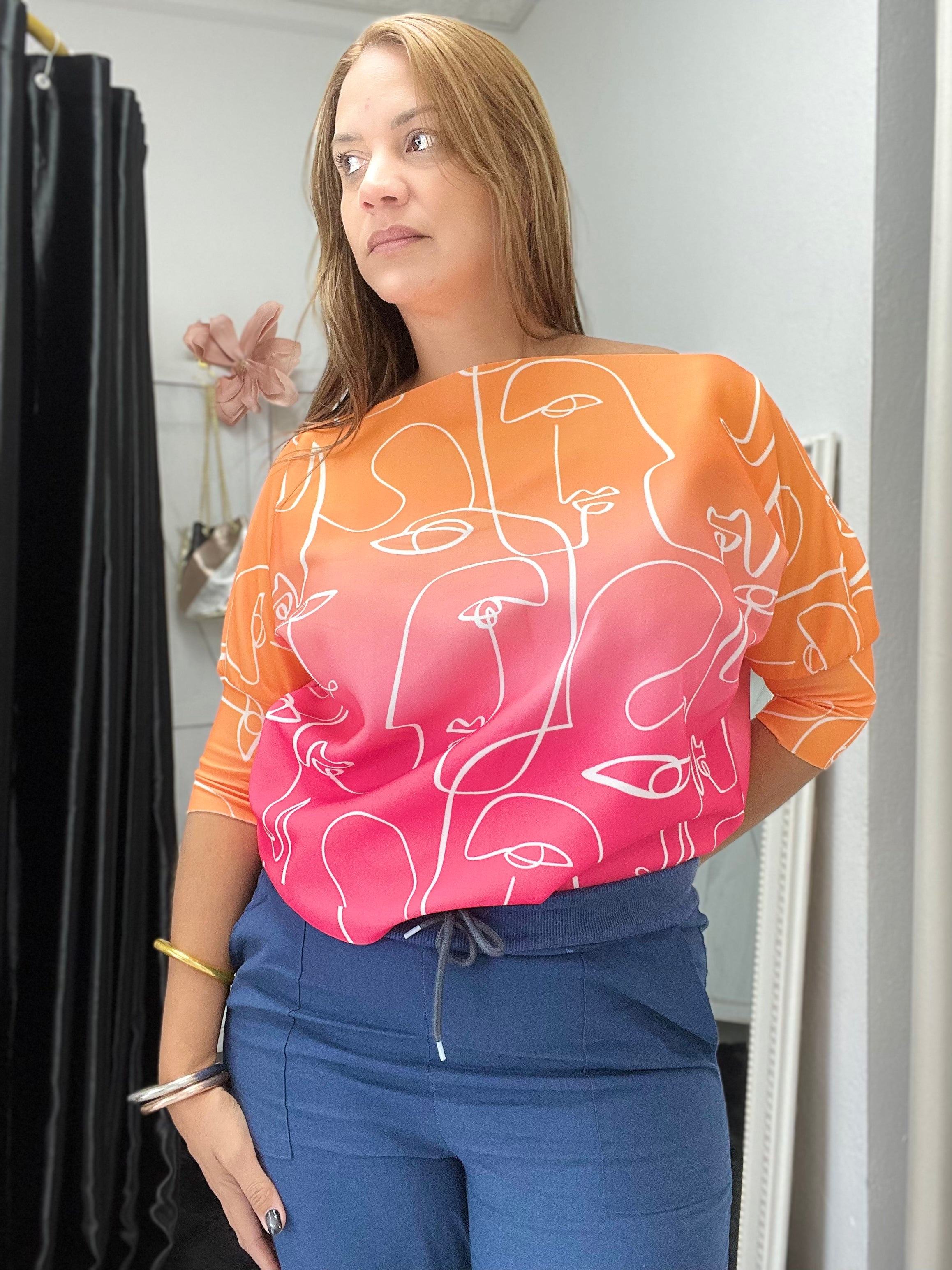 Miradas sublimada blouse - Ari Belle Estilos