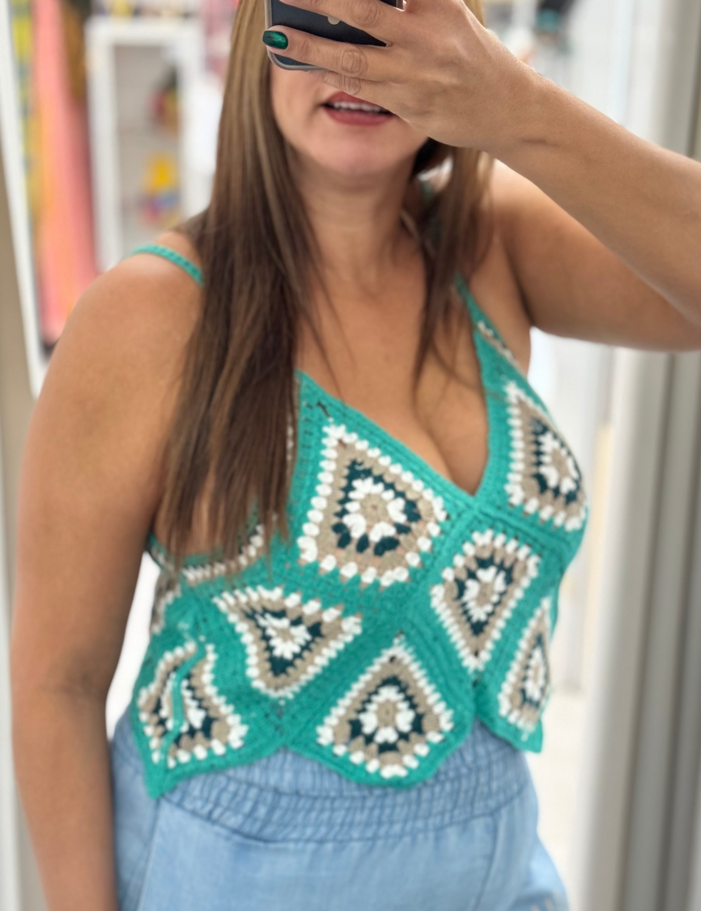 Crochet tank - Ari Belle Estilos