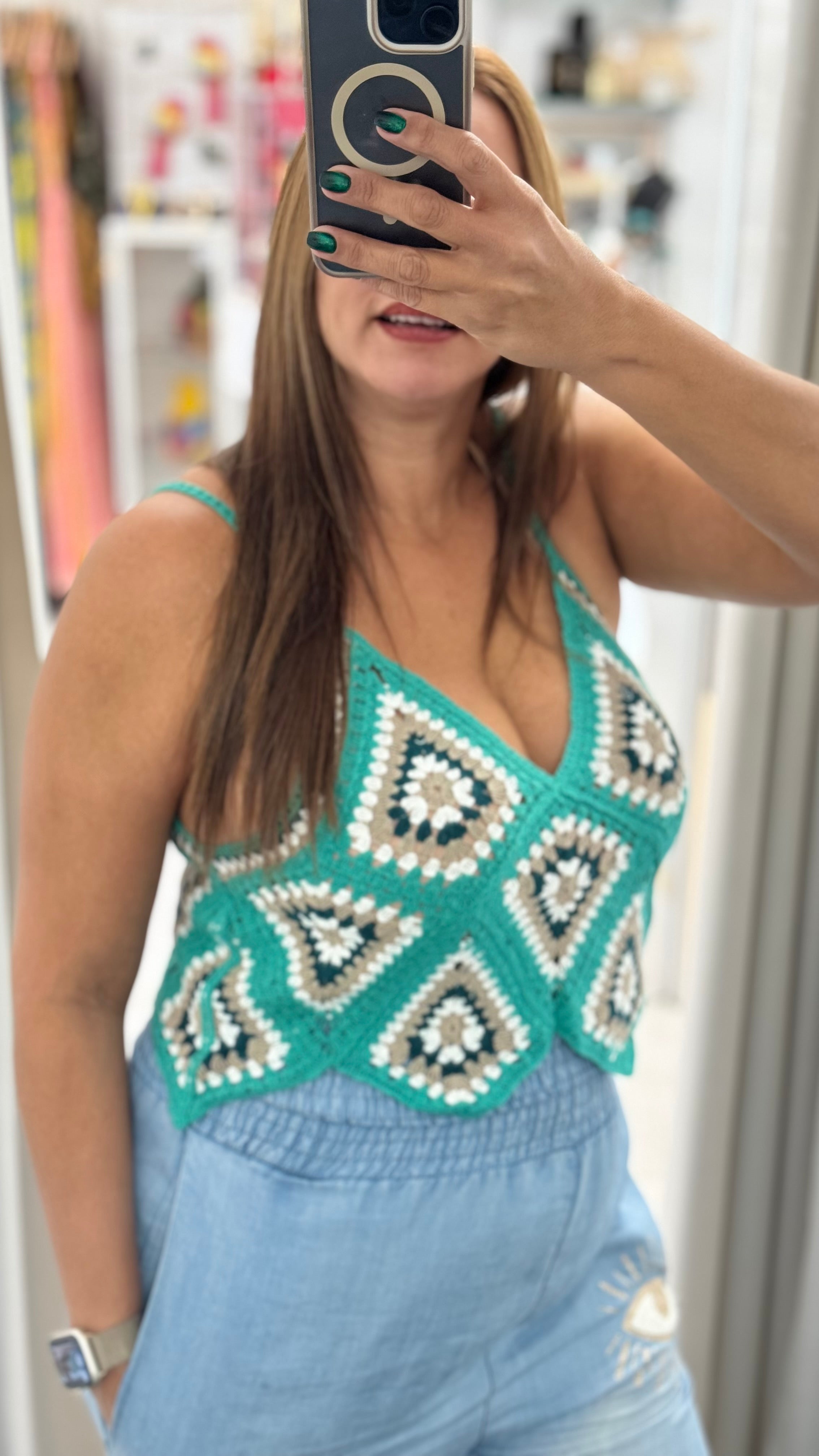 Crochet tank - Ari Belle Estilos