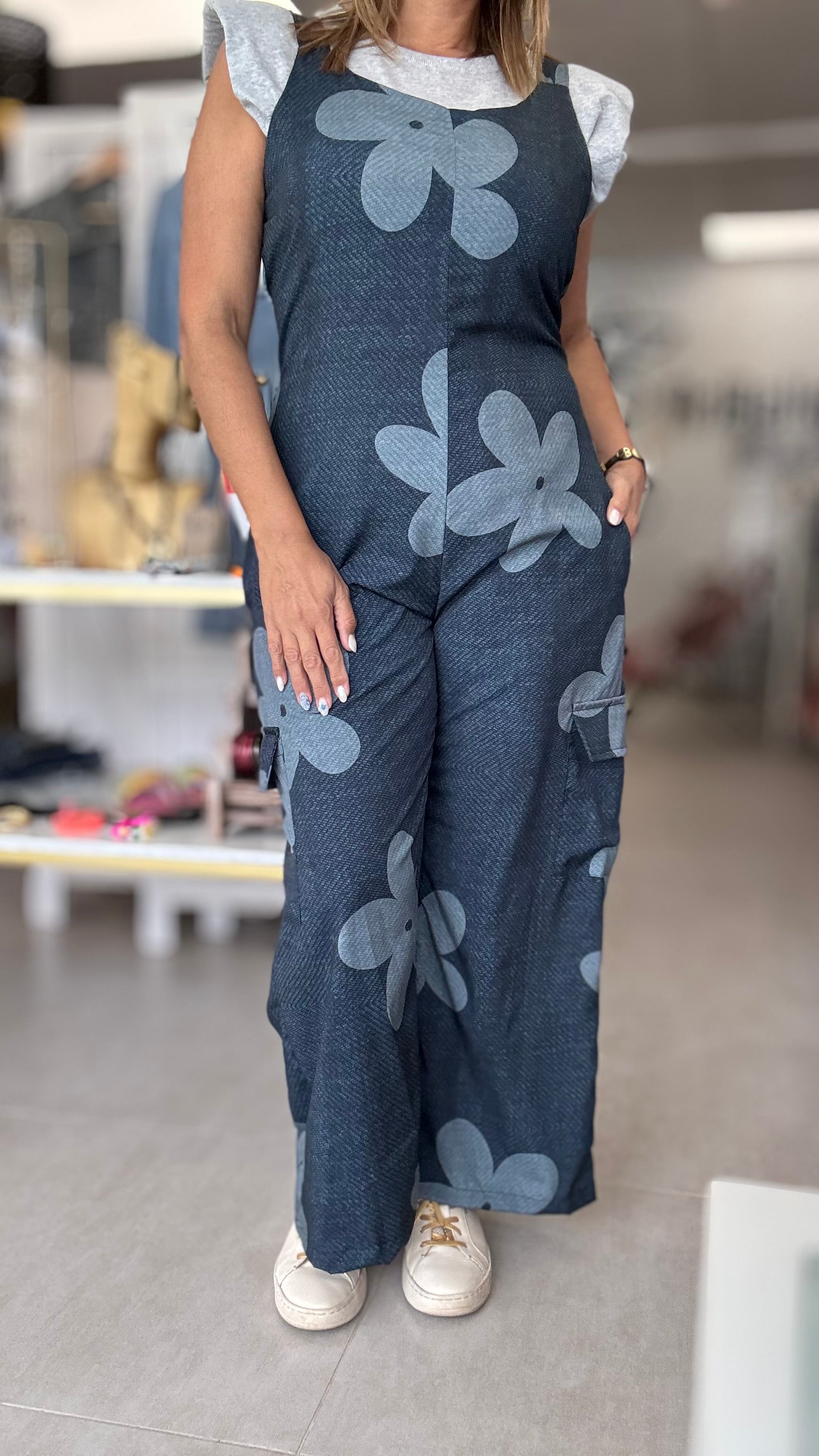 Jlo Cargo Overall Flowers