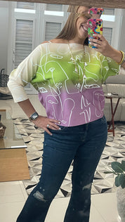 Miradas sublimada blouse - Ari Belle Estilos