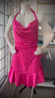 Pink Satin Dress - Ari Belle Estilos