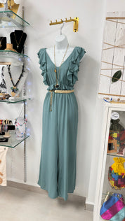 Teal Jumpsuit - Ari Belle Estilos