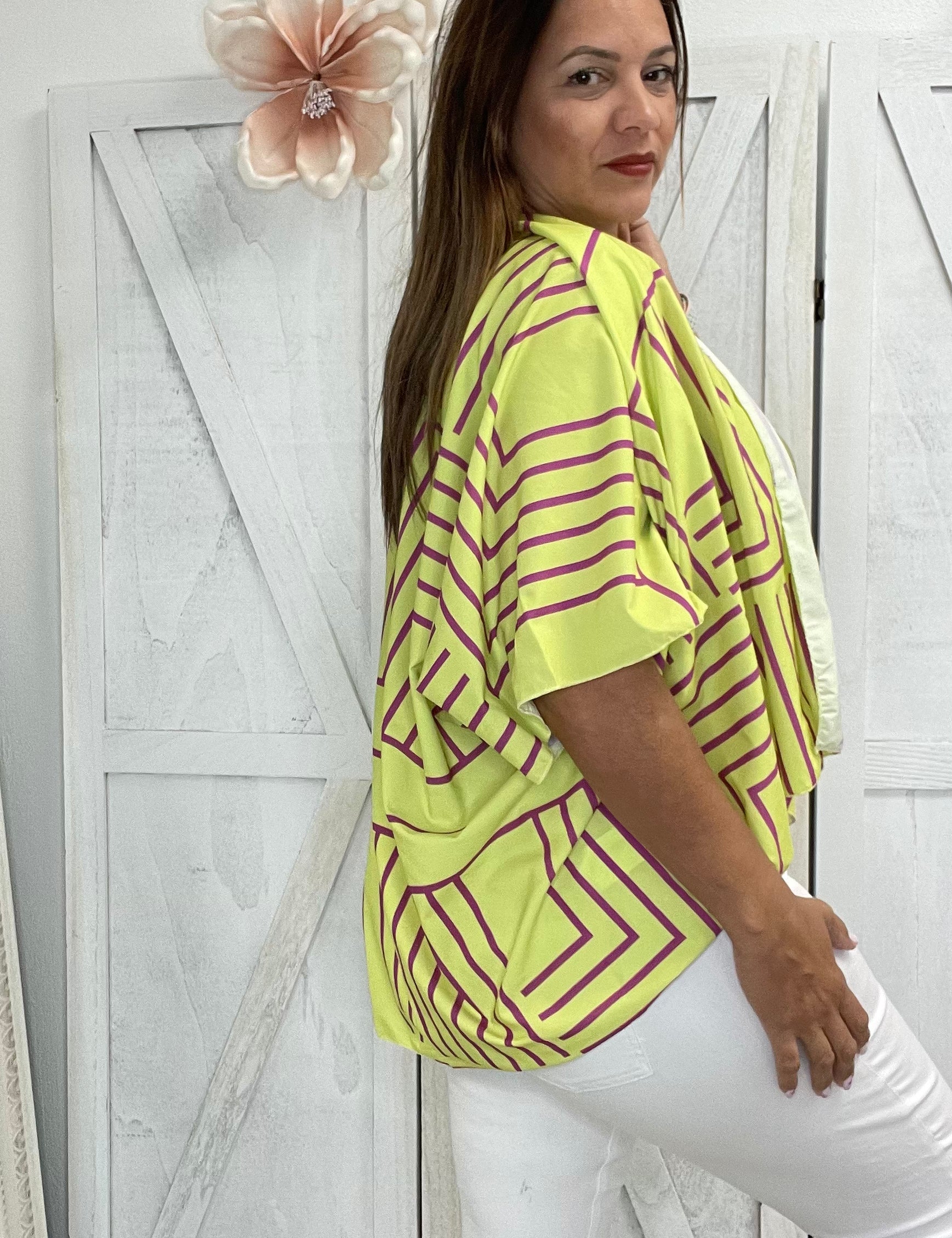 Lime Cardigan Blouse - Ari Belle Estilos
