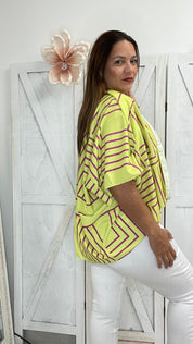Lime Cardigan Blouse - Ari Belle Estilos