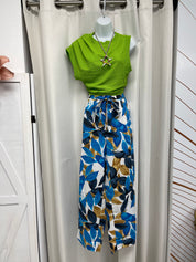 Floral Blue Palazzo - Ari Belle Estilos