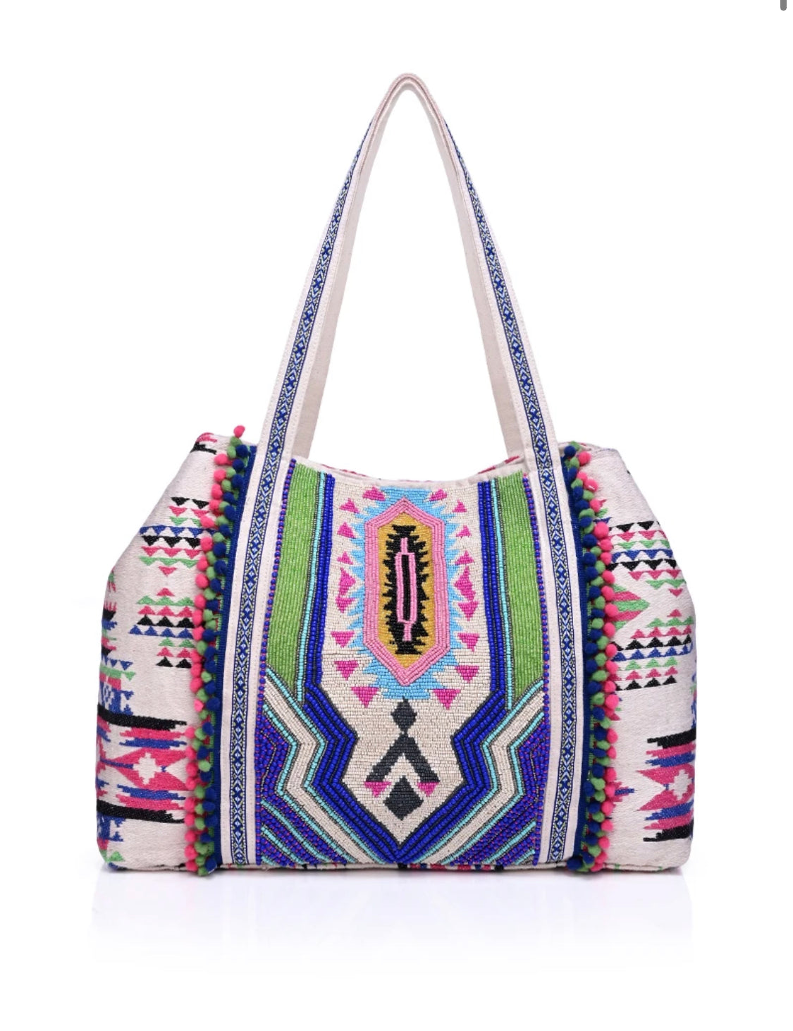 TRIBAL HAND-BEADED WEEKENDER - Ari Belle Estilos