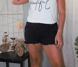 Short Denim Elástico Negro