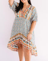 Vestido floral bohemio Plus