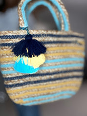 SUNSET STRIPE WOVEN JUTE CROSSBODY TOTE - Ari Belle Estilos