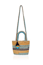 SUNSET STRIPE WOVEN JUTE CROSSBODY TOTE - Ari Belle Estilos