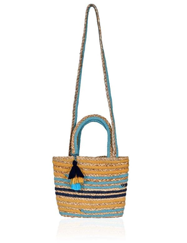 SUNSET STRIPE WOVEN JUTE CROSSBODY TOTE - Ari Belle Estilos