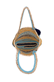 SUNSET STRIPE WOVEN JUTE CROSSBODY TOTE - Ari Belle Estilos