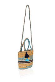 SUNSET STRIPE WOVEN JUTE CROSSBODY TOTE - Ari Belle Estilos