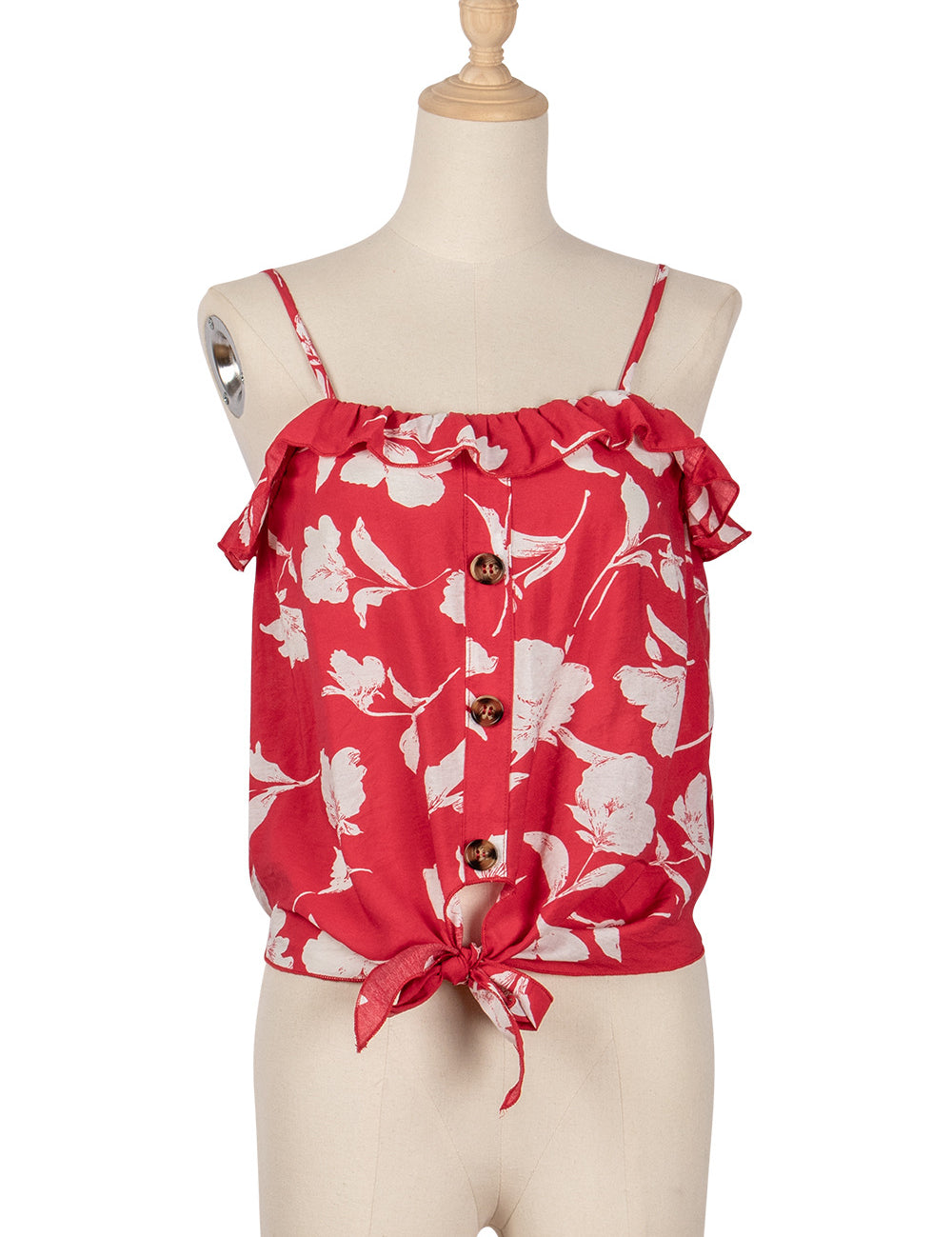 Red Floral Top - Ari Belle Estilos