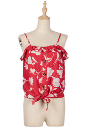 Red Floral Top - Ari Belle Estilos