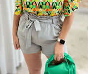 Sage Paperbag Short Plus - Ari Belle Estilos