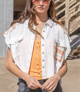 Woven Crop shirt