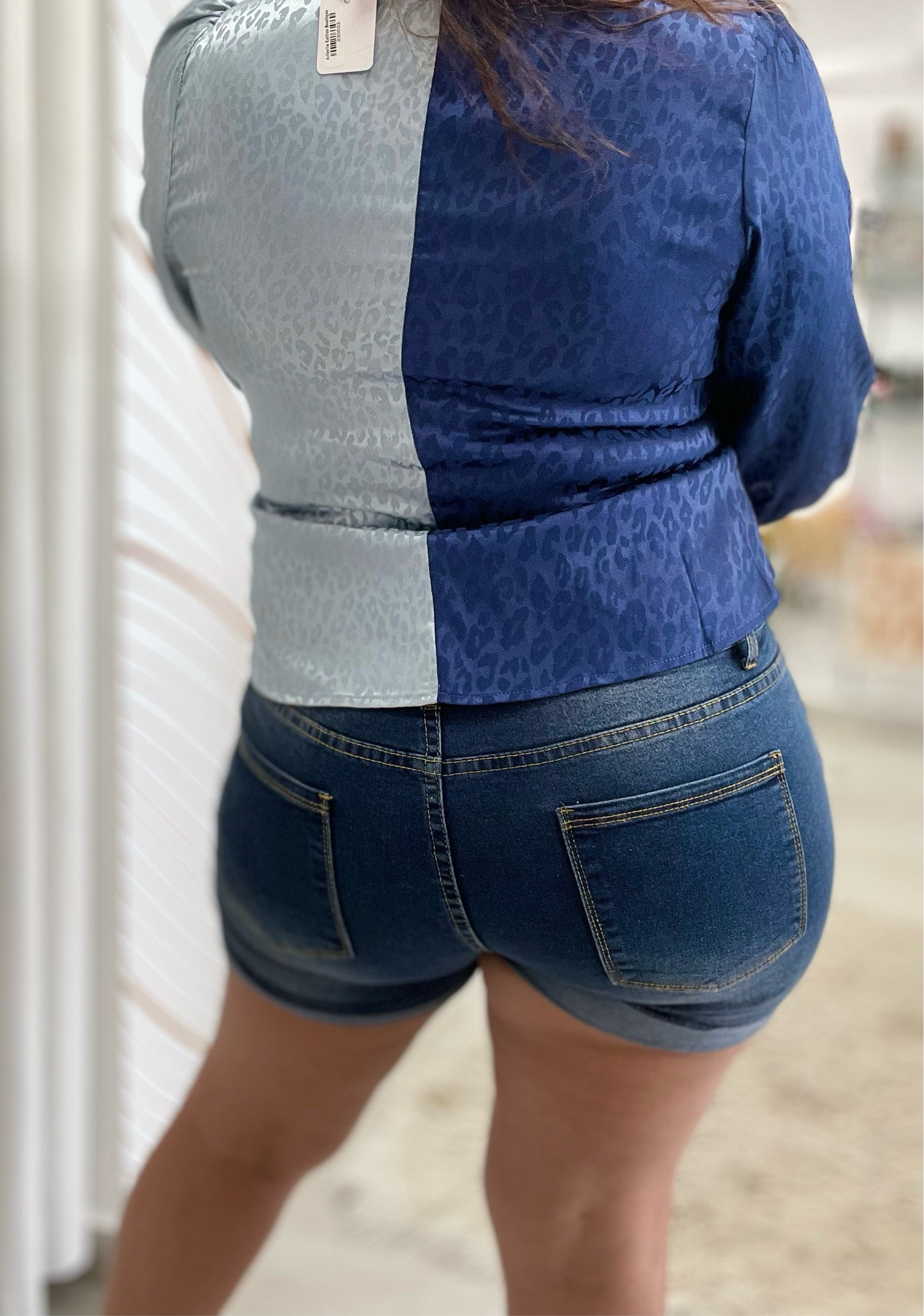 Cuffed denim Short Plus - Ari Belle Estilos