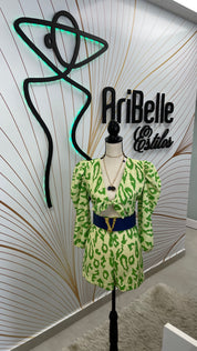 Natalia Petite Romper Green - Ari Belle Estilos